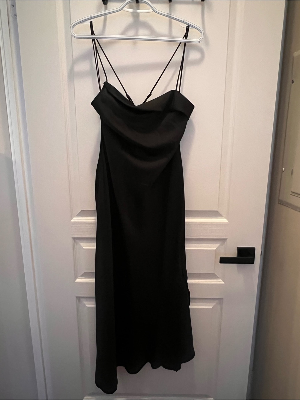 Astr Black Strapless Cowl Slip Dress